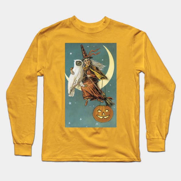 Witch with an owl Long Sleeve T-Shirt by AtomicMadhouse